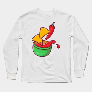 Nachos With Chilli Sauce Long Sleeve T-Shirt